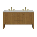 James Martin Hudson 60" Double Bathroom Vanity, Honey Oak