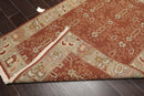 3'10" x 5'10" Hand Knotted Wool Reversible Panel Area Rug Brown