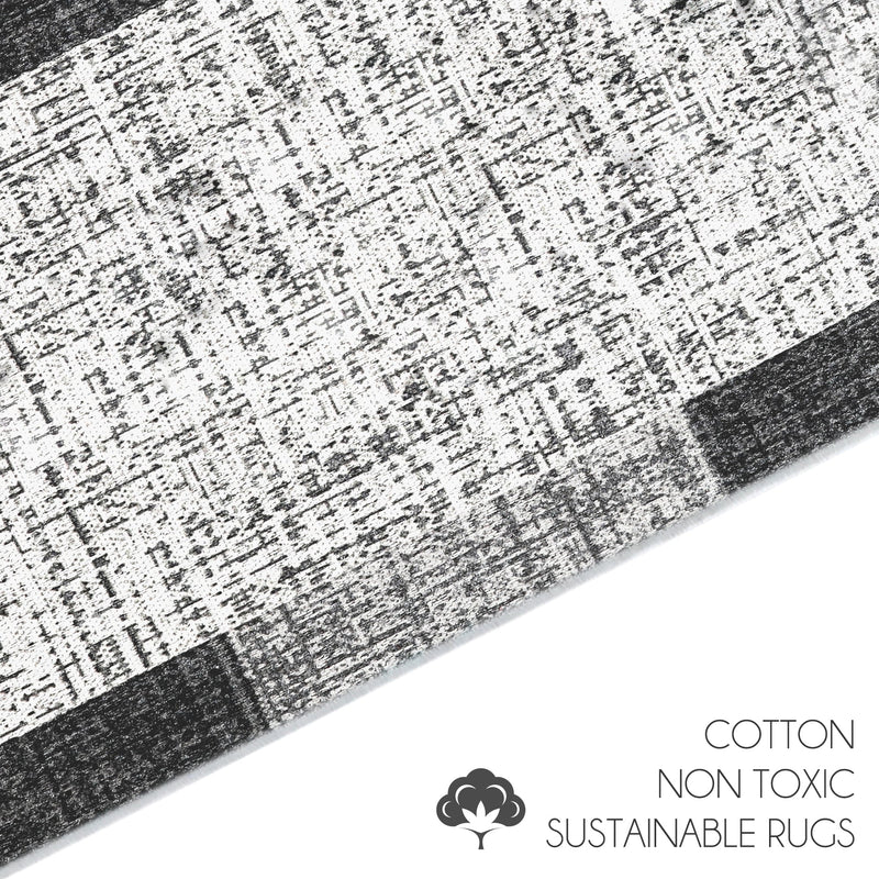 SussexHome Non Skid Washable Laundry Room Rug Runner - 20" x 59" | Gray Without Text