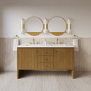James Martin Hudson 60" Double Bathroom Vanity, Honey Oak