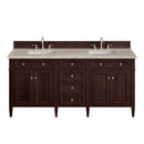 James Martin Brittany 72" Double Bathroom Vanity, Burnished Mahogany