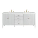 James Martin Myrrin 72" Double Bathroom Vanity, Bright White