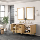 James Martin Laurent 72" Dual Mount Double Bathroom Vanity, Light Natural Oak