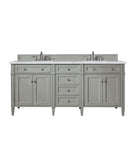 James Martin Brittany 72" Double Bathroom Vanity, Urban Gray