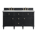 James Martin Lorelai 60" Double Bathroom Vanity, Black Onyx