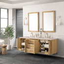 James Martin Laurent 72" Dual Mount Double Bathroom Vanity, Light Natural Oak