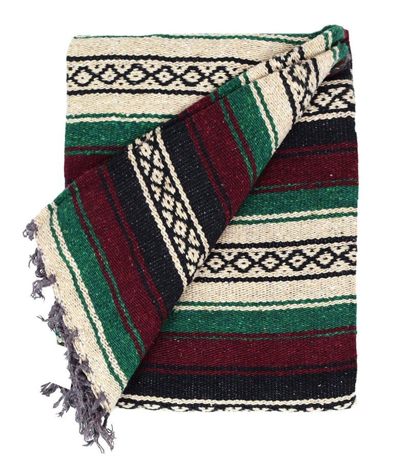 Maroon & Green Mexican Super Falsa Blanket