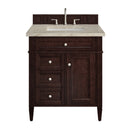 James Martin Brittany 30" Single Bathroom Vanity, Burnished Mahogany