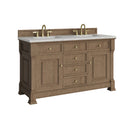 James Martin Brookfield 60" Double Bathroom Vanity, Pecan