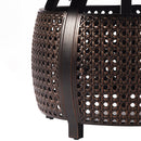 Aluminum 44-in Round Patio Fire Table Set with Swivel Rocking Chairs