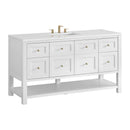 James Martin Breckenridge 60" Single Bathroom Vanity, Bright White