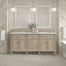 James Martin Lorelai 72" Double Bathroom Vanity, Whitewashed Oak