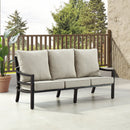 Black Aluminum Deep Seating Sofa with Cushions