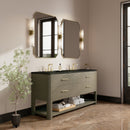 James Martin Lucian 72" Double Bathroom Vanity, Pebble Oak