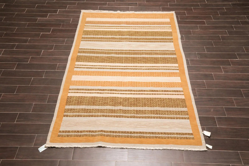 6' x 9' Hand Knotted 100% Wool high Low Pile Modern Area Rug