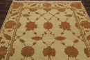 6' x 9' Hand Knotted Wool & Silk High Low Pile Area Rug Beige