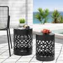 Outdoor Delight Powder-Coated Iron End Table, Set of 2
