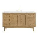 James Martin Laurent 60" Dual Mount Single Bathroom Vanity, Light Natural Oak