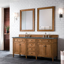 James Martin Brittany 72" Double Bathroom Vanity, Saddle Brown