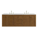 James Martin Laurent 72" Dual Mount Double Bathroom Vanity, Honey Oak