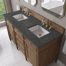 James Martin Brittany 60" Double Bathroom Vanity, Pecan