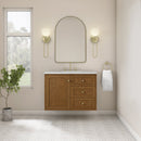 James Martin Laurent 36" Dual Mount Single Bathroom Vanity, Honey Oak