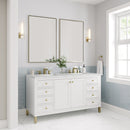James Martin Chicago 60" Double Bathroom Vanity, Glossy White