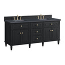 James Martin Lorelai 72" Double Bathroom Vanity, Black Onyx