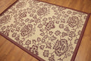 5'x7' Burgundy, Beige, Multi Color Turkish Dhurry Rug