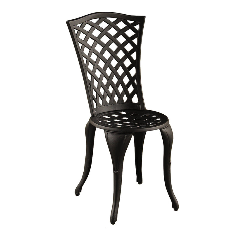 Modern Outdoor Patio Garden Aluminum 3 Piece Bistro Set in Sand Black
