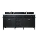 James Martin Brittany 72" Double Bathroom Vanity, Black Onyx