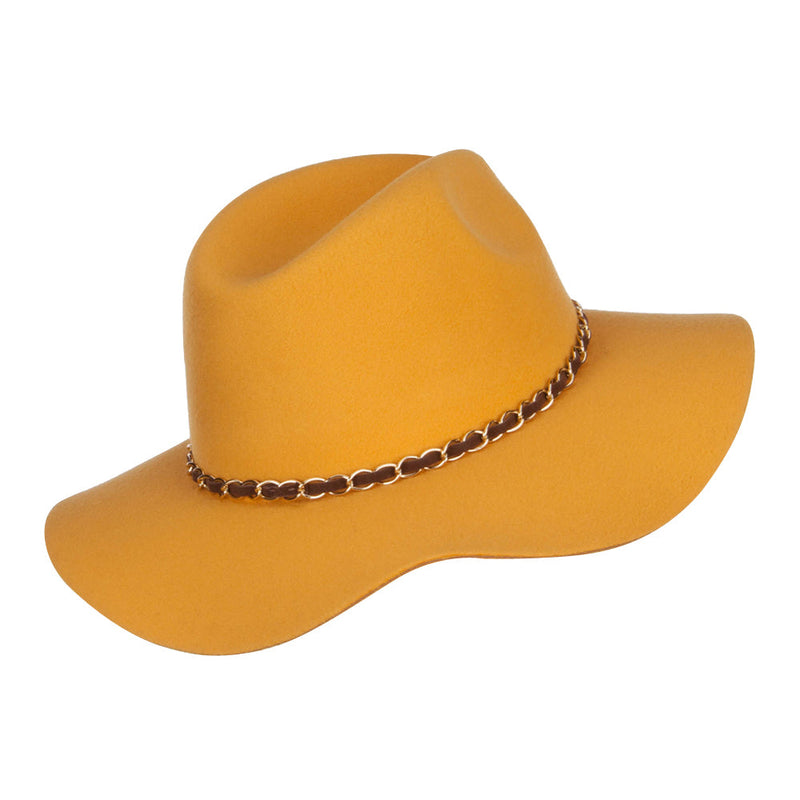 Faux Felt Chain Band Panama Hat