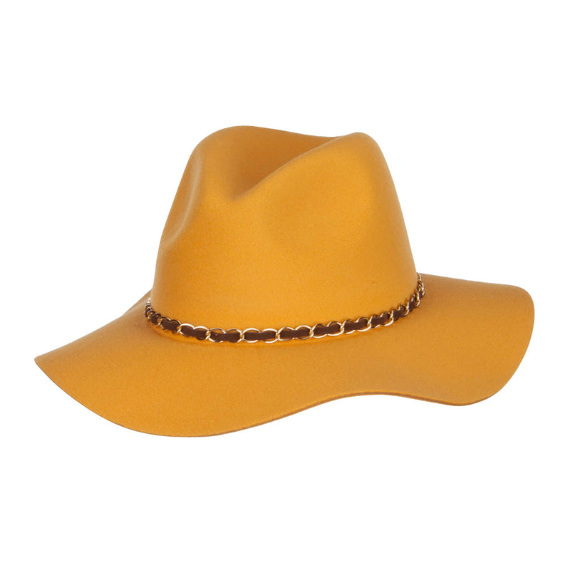 Faux Felt Chain Band Panama Hat