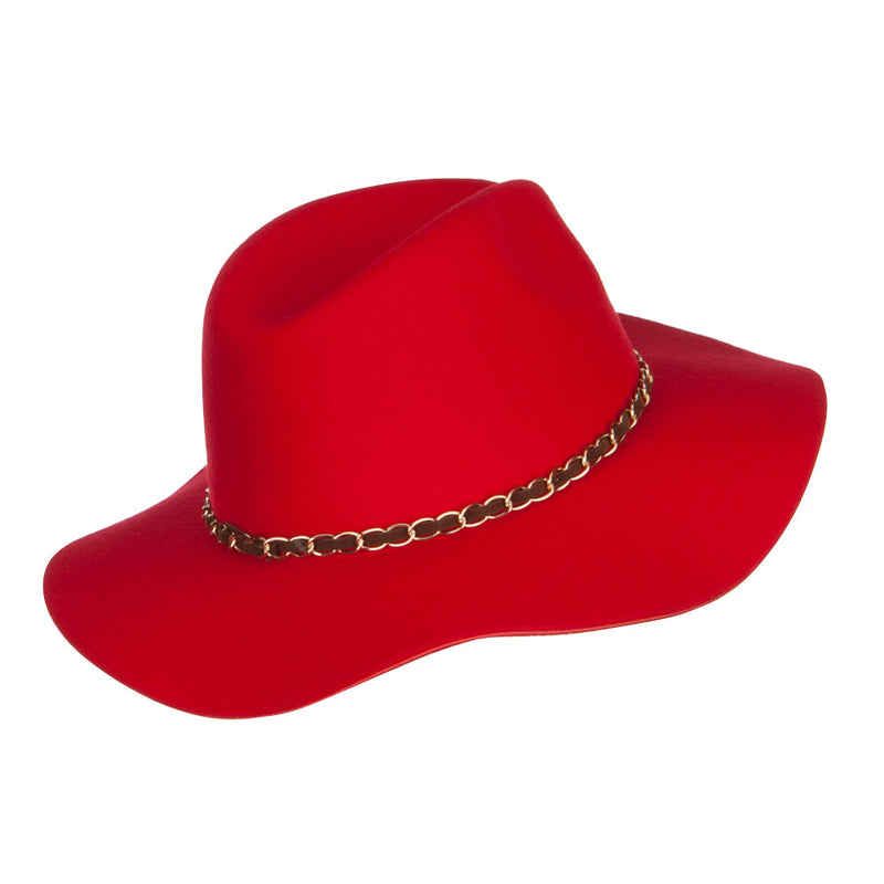 Faux Felt Chain Band Panama Hat