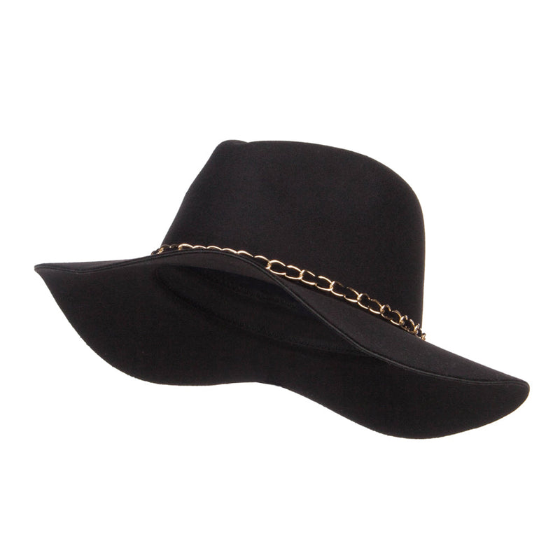 Faux Felt Chain Band Panama Hat