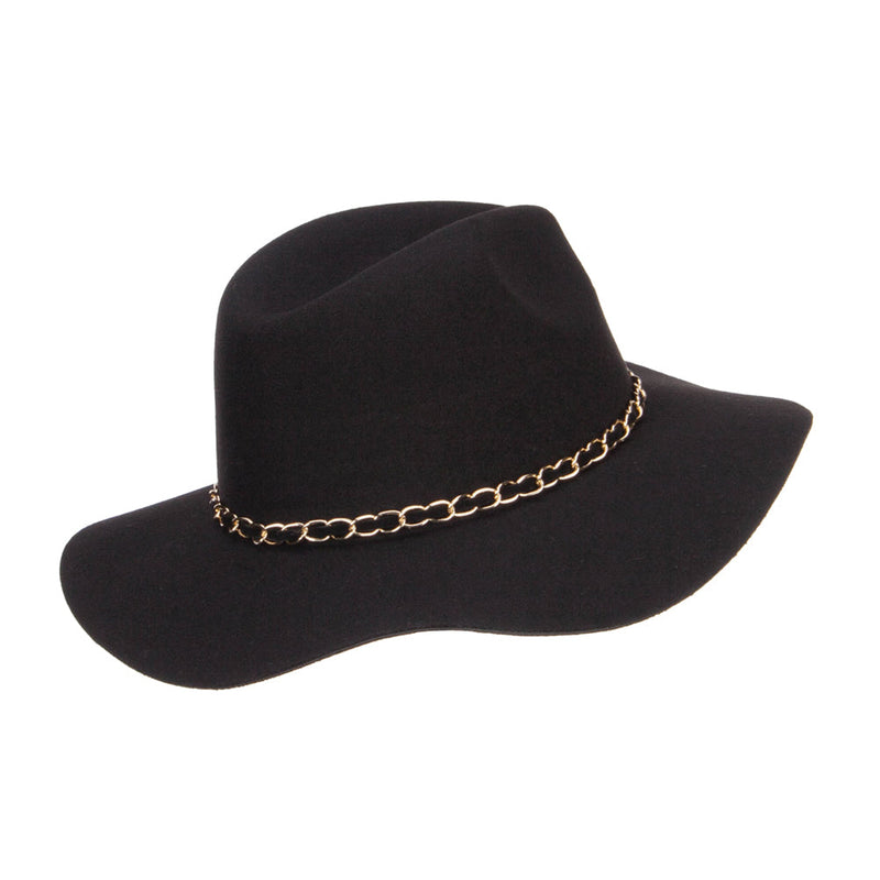 Faux Felt Chain Band Panama Hat