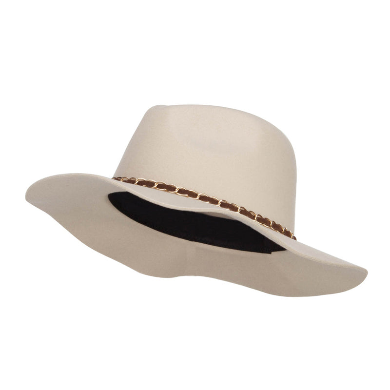 Faux Felt Chain Band Panama Hat