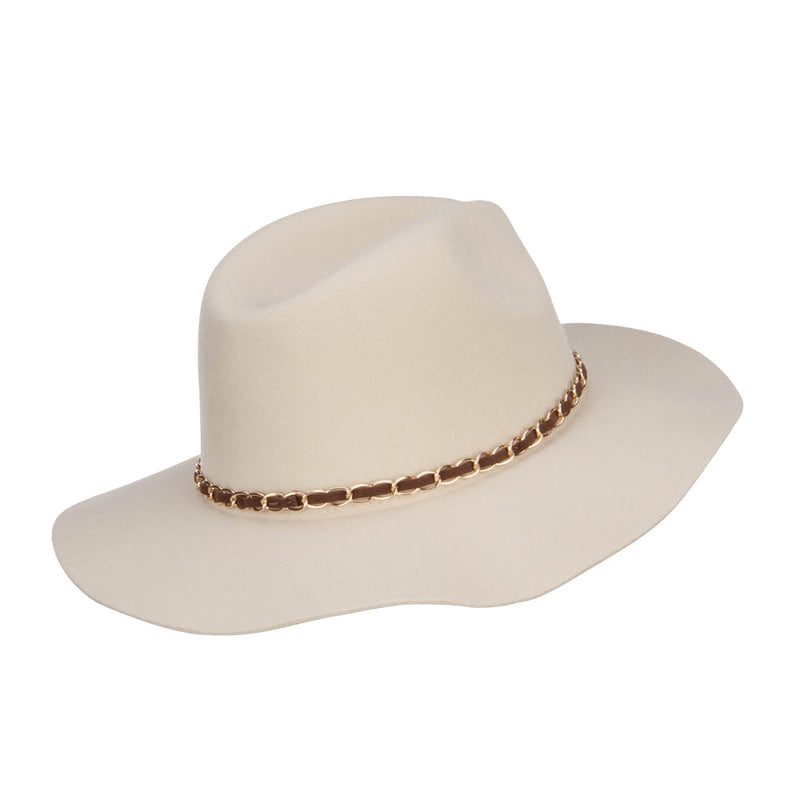 Faux Felt Chain Band Panama Hat