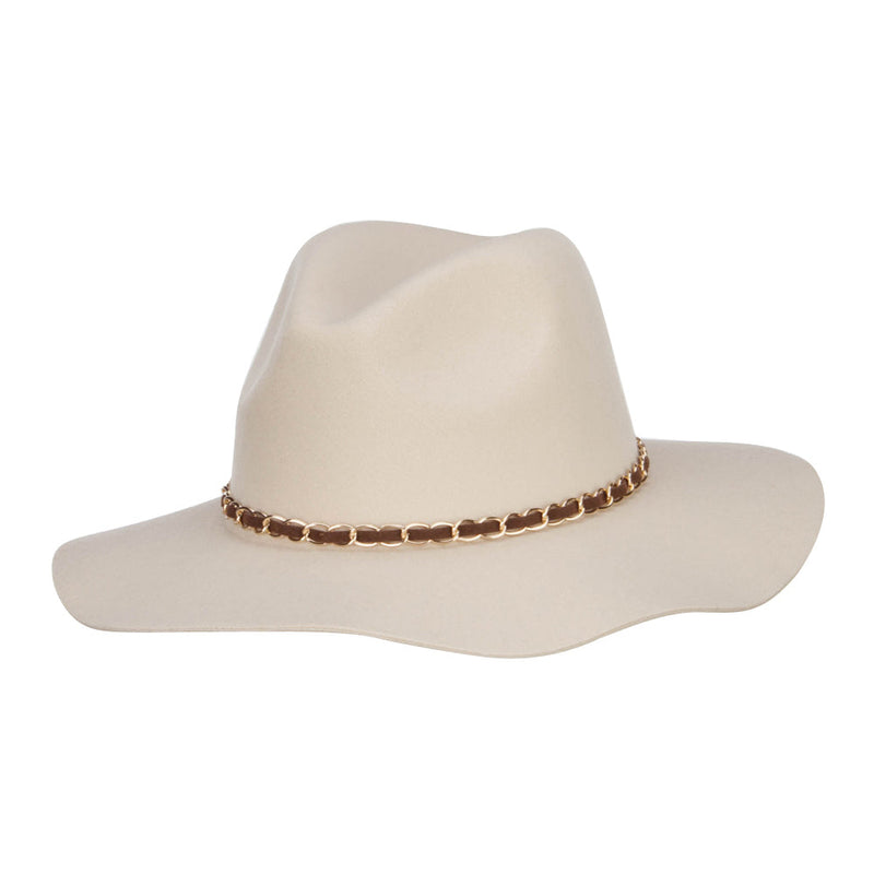Faux Felt Chain Band Panama Hat