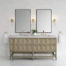 James Martin Emmeline 72" Double Bathroom Vanity, Pebble Oak