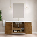 James Martin Laurent 60" Dual Mount Single Bathroom Vanity, Honey Oak