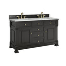 James Martin Brookfield 60" Double Bathroom Vanity, Black Onyx