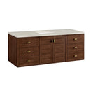 James Martin Amberly 60" Dual Mount Single Bathroom Vanity, Mid-Century Walnut