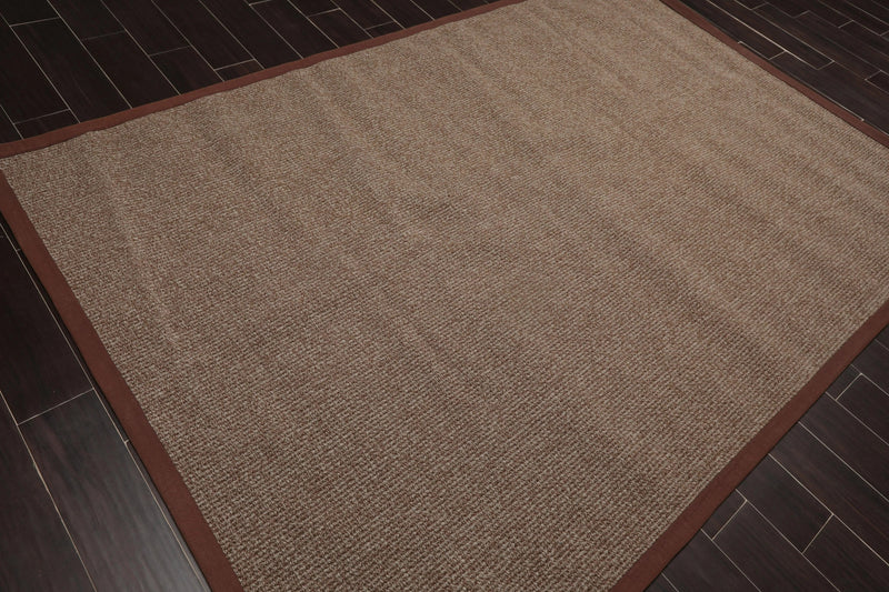 6' x 9' Machine Made 100% Wool Area Rug Contemporary Grey, Brown