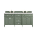 James Martin Brittany 72" Double Bathroom Vanity, Smokey Celadon