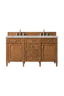 James Martin Brittany 60" Double Bathroom Vanity, Saddle Brown