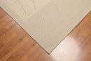 5'3" x 7'4" Contemporary Flat Pile Belgian 100% Wool Area Rug Beige