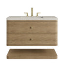 James Martin Allamari 36" Floating Single Bathroom Vanity, Dune Mist