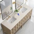 James Martin Emmeline 72" Double Bathroom Vanity, Pebble Oak