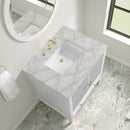 James Martin Myrrin 30" Single Bathroom Vanity, Bright White